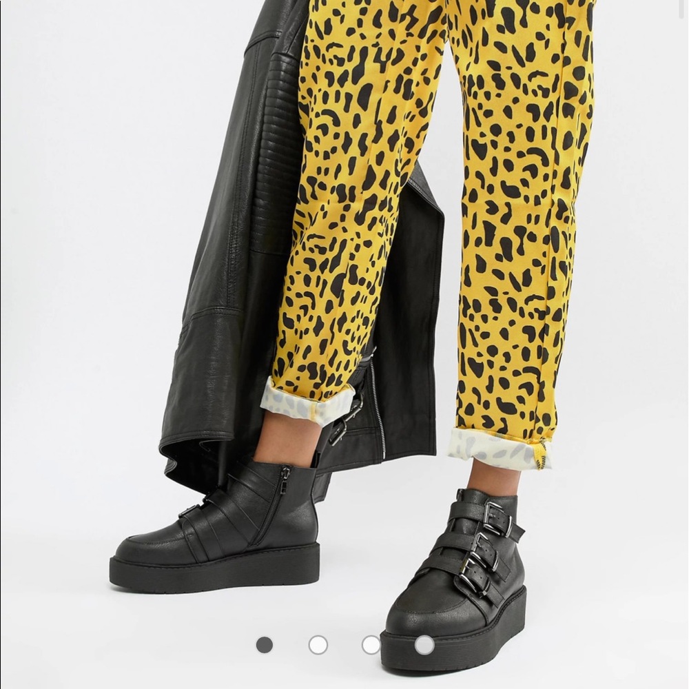 Chunky buckle ankle boot